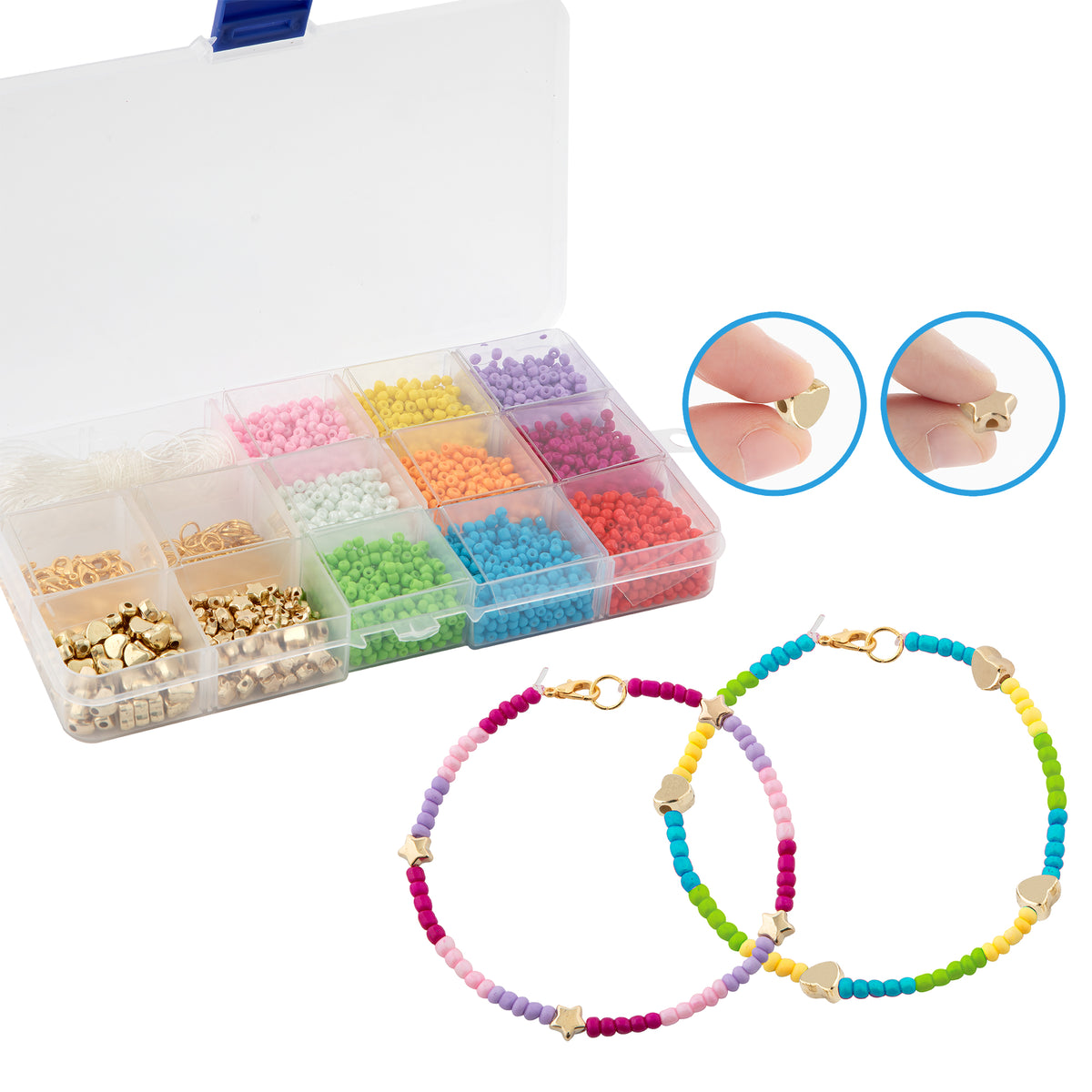Joya Creative Glass Beads Set Deluxe 6000+ Pieces – Seed Beads for Jewelry Making, Bracelets, Necklaces & DIY Creations