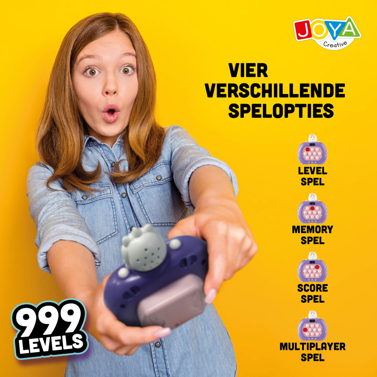 Joya Creative Pop It Game Controller Unicorn – 999 Levels Fidget Game met Licht, Geluid en Digitaal Display
