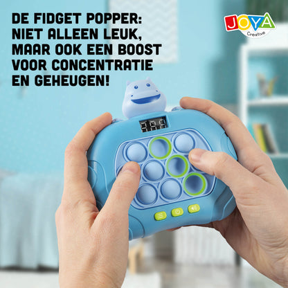 Joya Creative Pop It Game Controller Nijlpaard – 999 Levels Fidget Game met Licht, Geluid en Digitaal Display