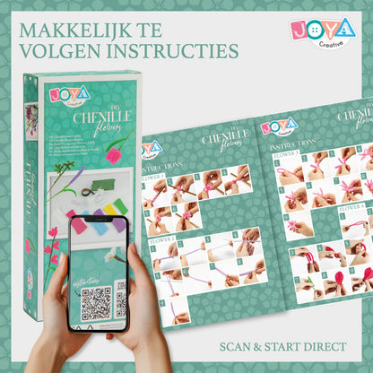 Joya Creative Set DIY de flores de chenilla – Kit de manualidades para hacer flores con limpiapipas y 6 colores de alambre de chenilla