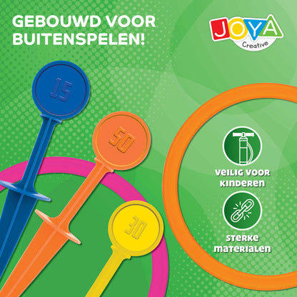 Joya Creative 2-in-1 Buitenspeelgoed – Ringwerpen & Hinkelspel voor Kinderen vanaf 3 Jaar