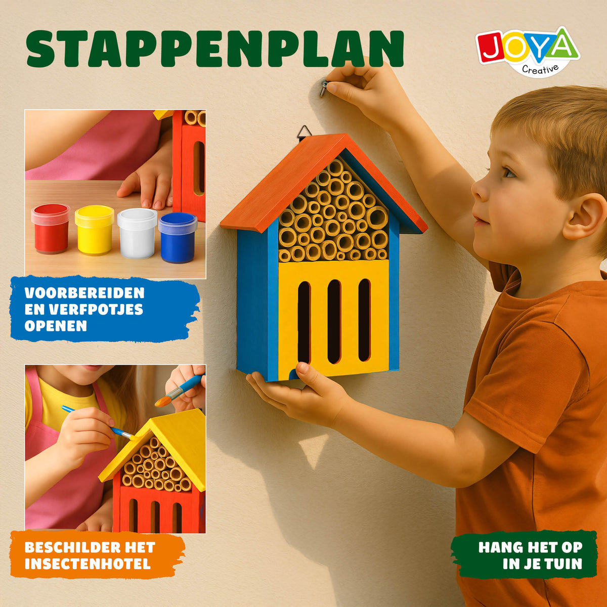 Joya Creative Insect Hotel Painting Kit - Build and Paint Your Own Insect Hotel for the Garden