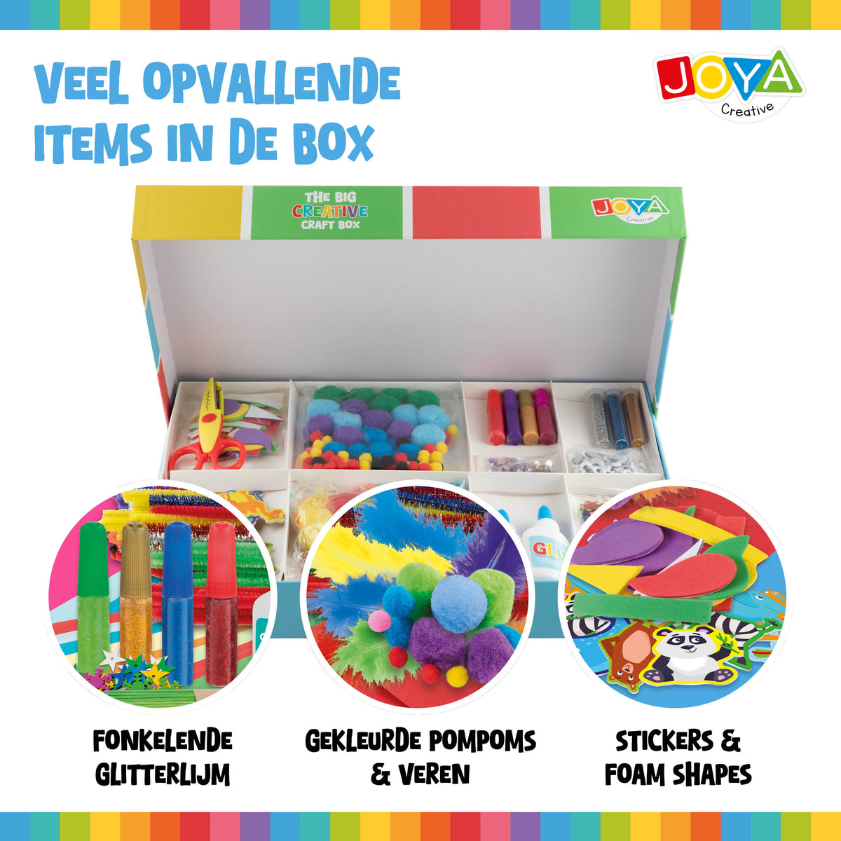Joya Creative Maletín de manualidades de 1000 piezas - Kit de manualidades para niños