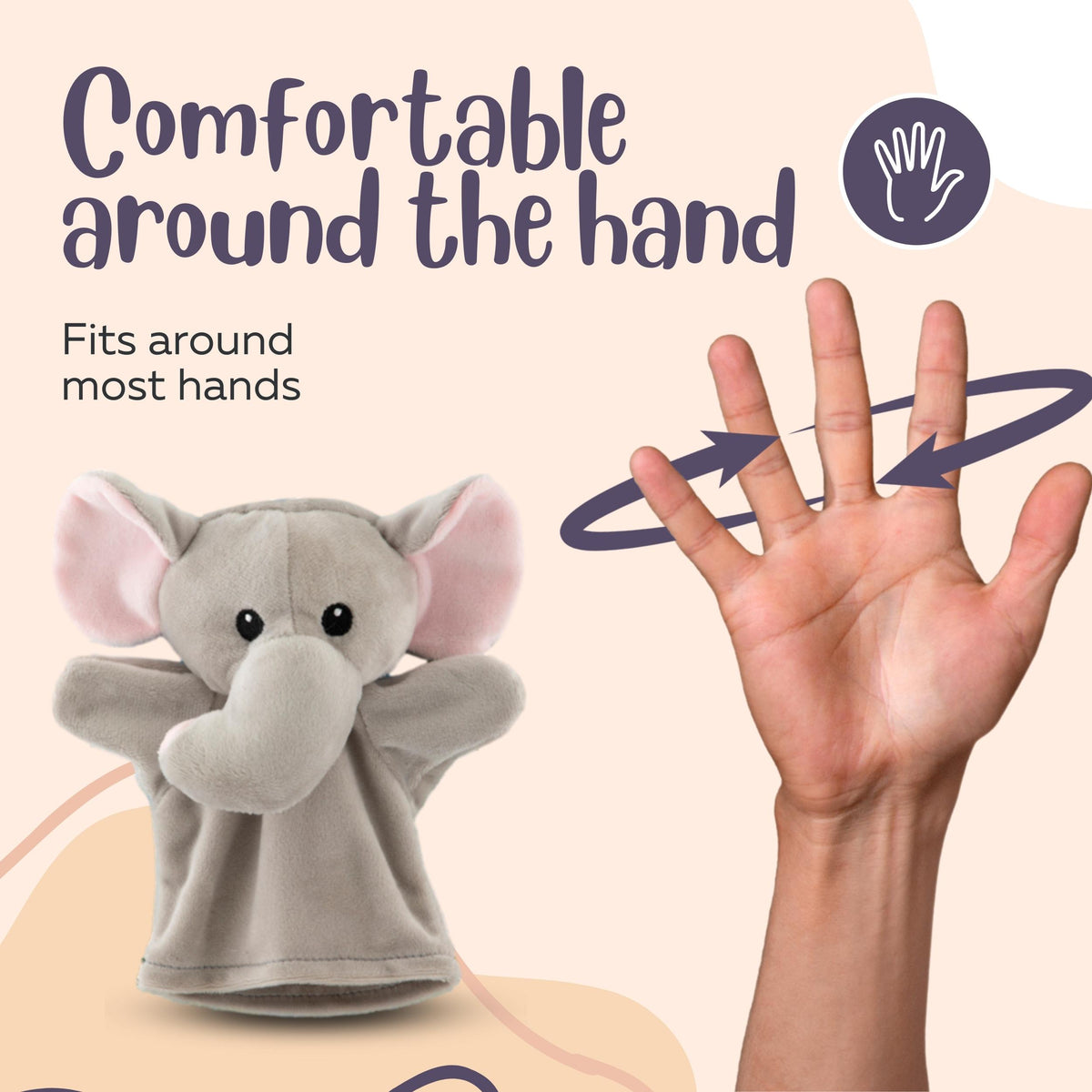 Puppet Dolls 4pcs - Hand Puppets Animals - Hand Puppet Lion, Panda, Giraffe & Elephant - Suitable for Puppet Theaters & Puppets - Joya Creative