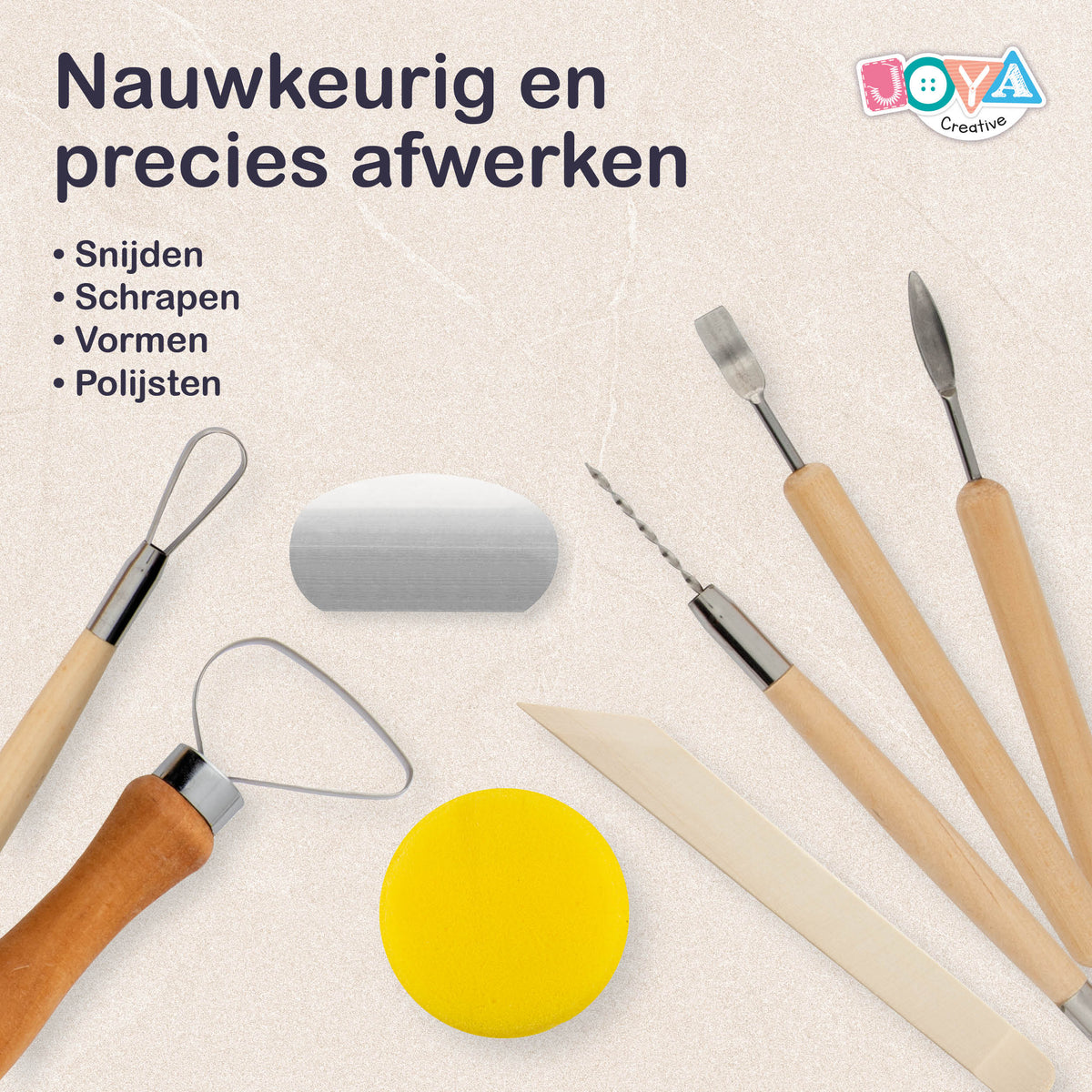 Joya Creative Set de arcilla para modelar para adultos de 13 piezas - Kit DIY de decoración del hogar con arcilla de secado al aire en tonos naturales