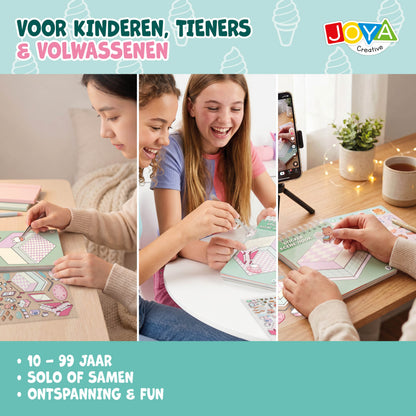 Joya Creative Libro de pegatinas 3D Scene 4 en 1 - Libro de escenas con pegatinas y 80 escenas para niños y adultos | Tapa dura con encuadernación de anillas