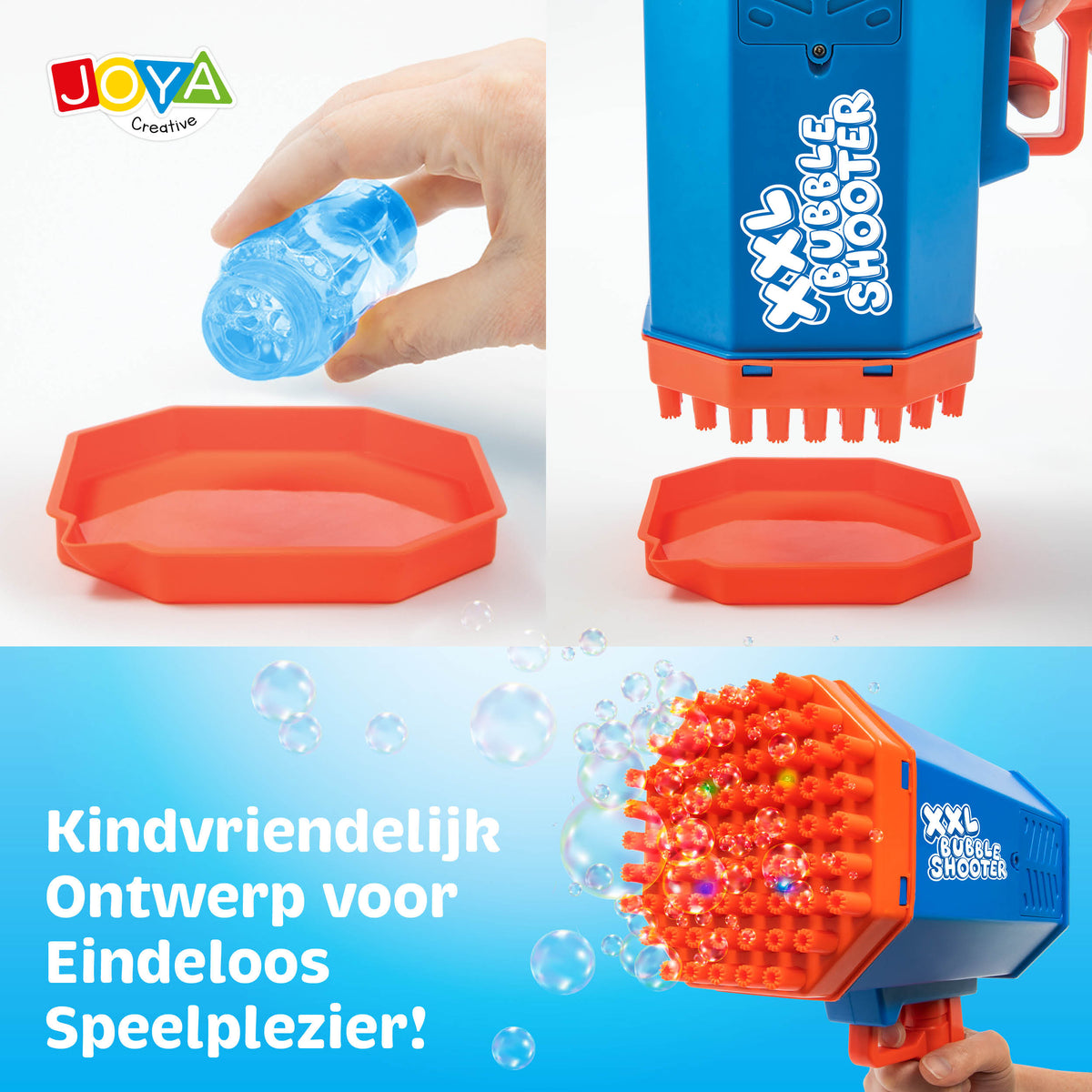 Joya Creative XXL Bellenblaas Pistool met LED Verlichting – Automatische Bubble Gun Inclusief 2 Navullingen