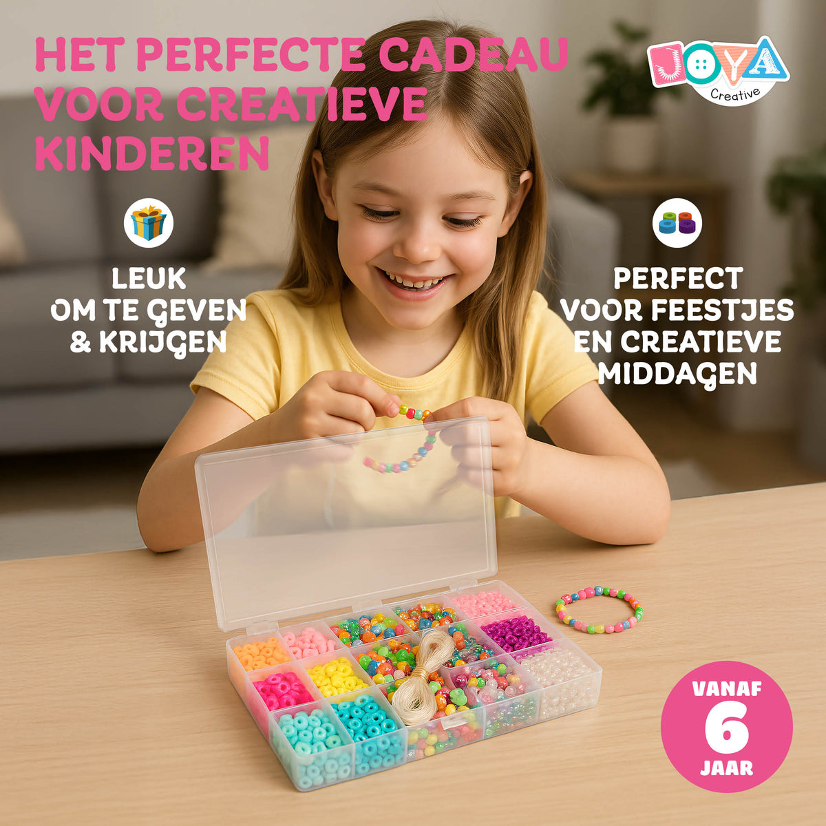 Joya Creative Jewelry Making Set with Beads - DIY Bead Set for Bracelets and Necklaces with Katsuki, Letter, and Glass Beads