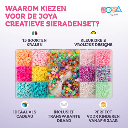 Joya Creative Jewelry Making Set with Beads - DIY Bead Set for Bracelets and Necklaces with Katsuki, Letter, and Glass Beads