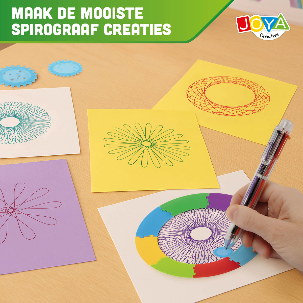Joya Creative Lujoso set de espirógrafo Designer Art de 60 piezas – Kit de dibujo de mandalas con scratch art y juguete Montessori