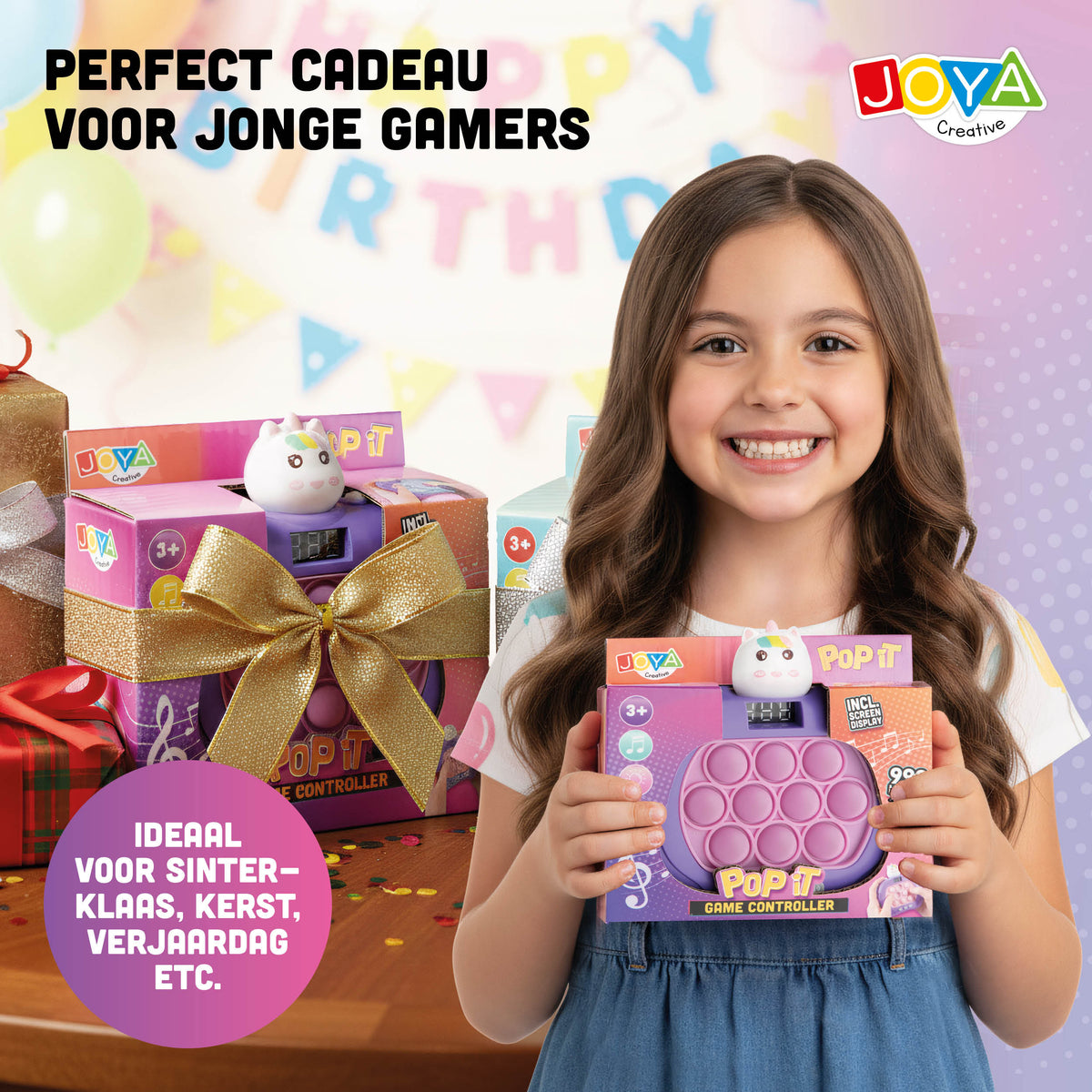 Joya Creative Pop It Game Controller Unicorn – 999 Levels Fidget Game met Licht, Geluid en Digitaal Display
