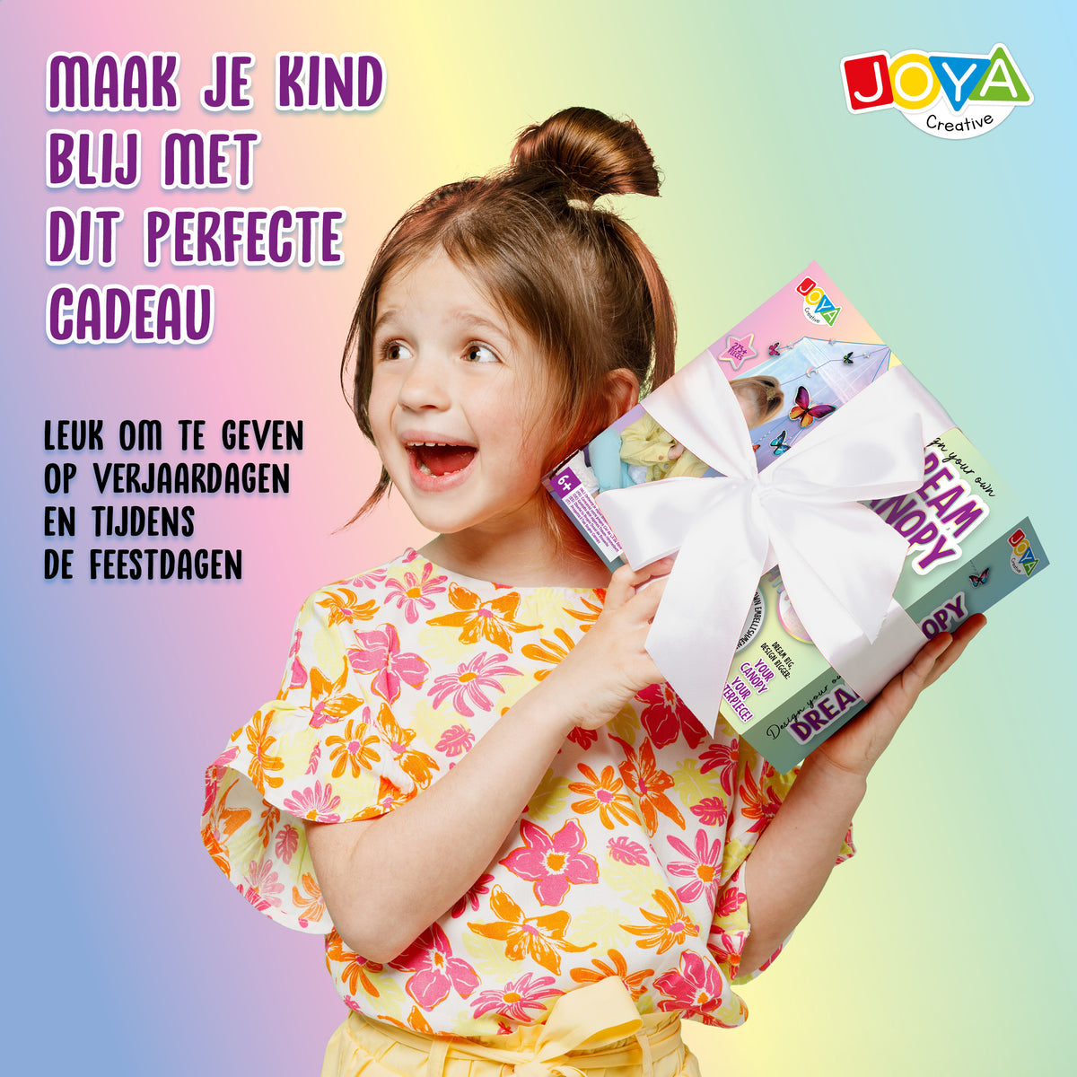 Joya Creative Klamboe Versieren Set – Personaliseer Je Eigen Roze Hemelbed met Vlinders, Diamantjes en Letters