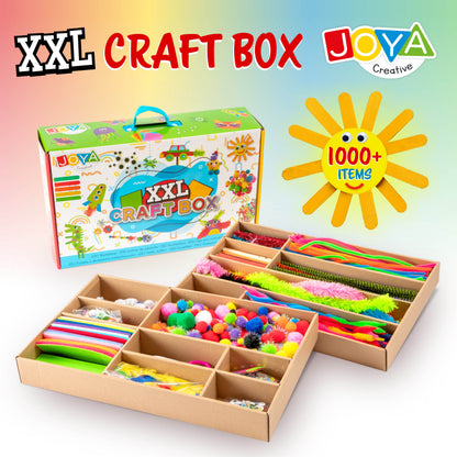 Joya Creative Knutselkoffer 1000 Delig – Complete Knutselset voor Kinderen met Knutselspullen in Opbergkoffer