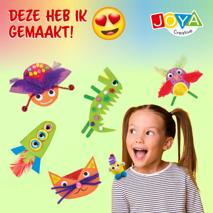 Joya Creative Knutselkoffer 1000 Delig – Complete Knutselset voor Kinderen met Knutselspullen in Opbergkoffer