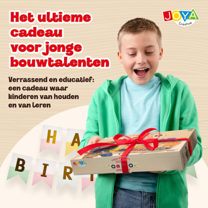 Joya Creative Houten Gereedschapskist 57 Delig – FSC Gereedschap Speelgoed met Werkbank voor Kinderen
