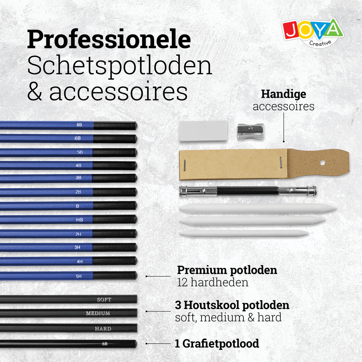 Joya Creative Set profesional de dibujo de 96 piezas – Lápices de colores, lápices de grafito y lápices de boceto en un lujoso maletín de almacenamiento