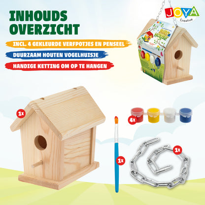 Joya Creative Kit para construir y pintar una casita para pájaros – Construye y pinta tu propia casita para pájaros para el jardín