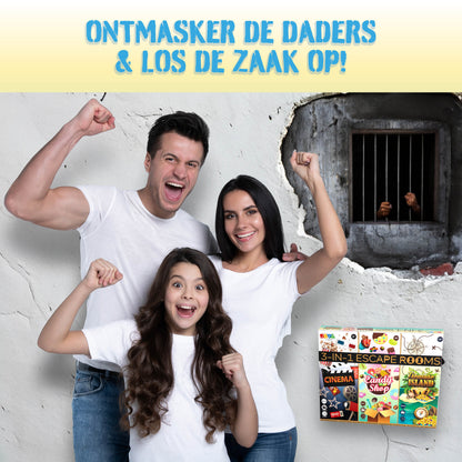Joya Creative 3-in-1 Escape Room Spel – Gezelschapsspel met Breinbrekers en Puzzels voor het Hele Gezin