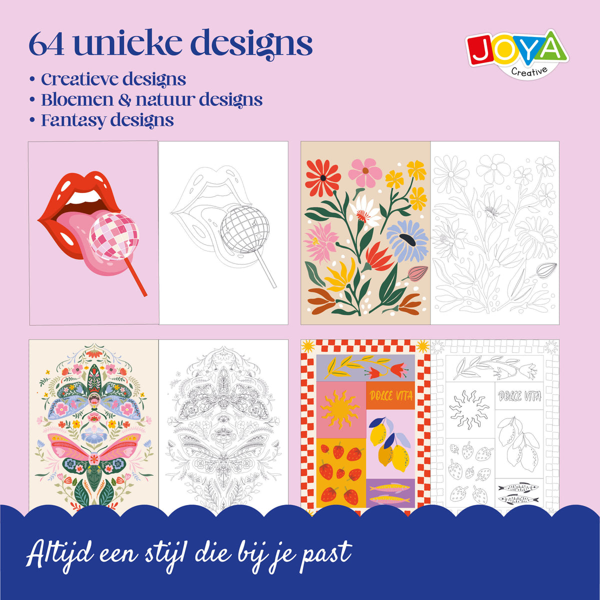 Joya Creative Lujoso libro de colorear con pósteres para adultos – 64 diseños desprendibles en A3, A4 y A5 sobre papel prémium con encuadernación de espiral