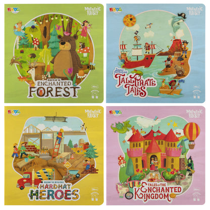 Joya Creative Magnetic Book Set 4-in-1 – Magnetic Game with 150 Magnets, Stories and Animals for Children