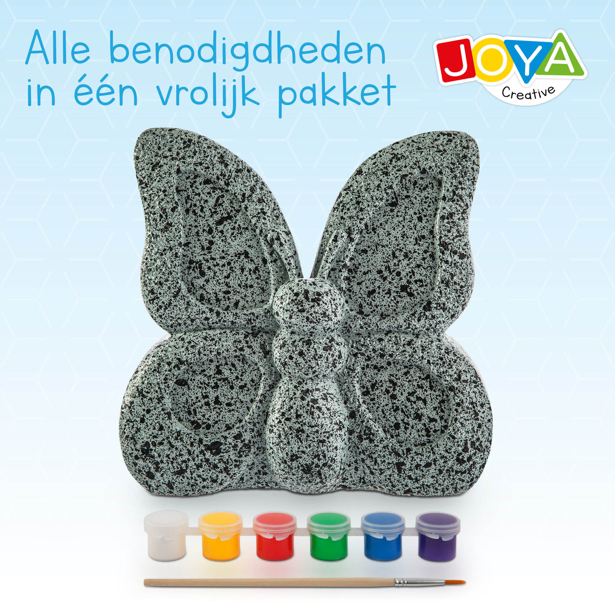 Joya Creative Happy Stones Painting Kit Animals – Complete Stone Painting Set for Kids with Paint, Brush & Butterfly Stone
