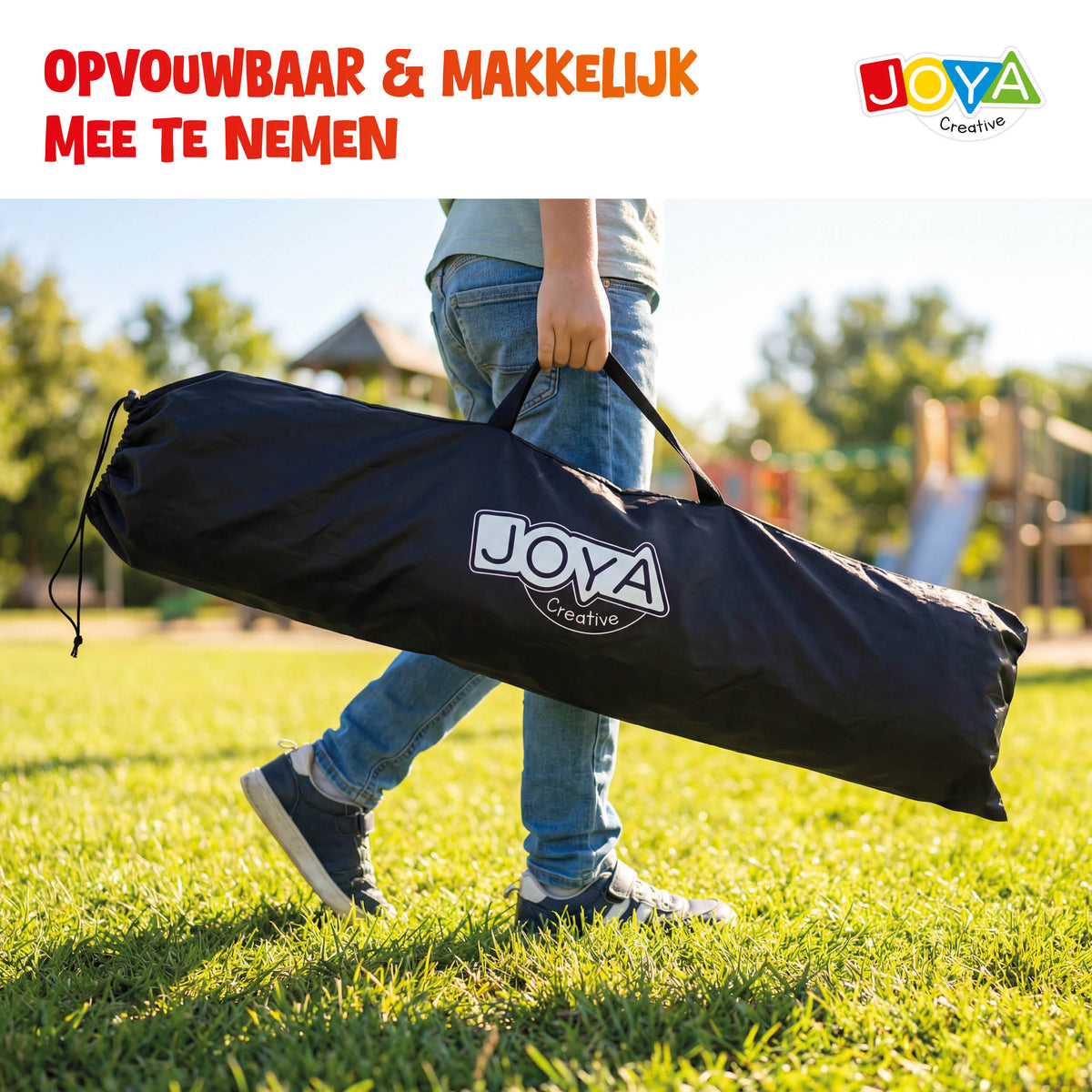 Joya Creative Set de 2 porterías de fútbol – Porterías de fútbol plegables con balón, bomba manual y bolsa de transporte para niños