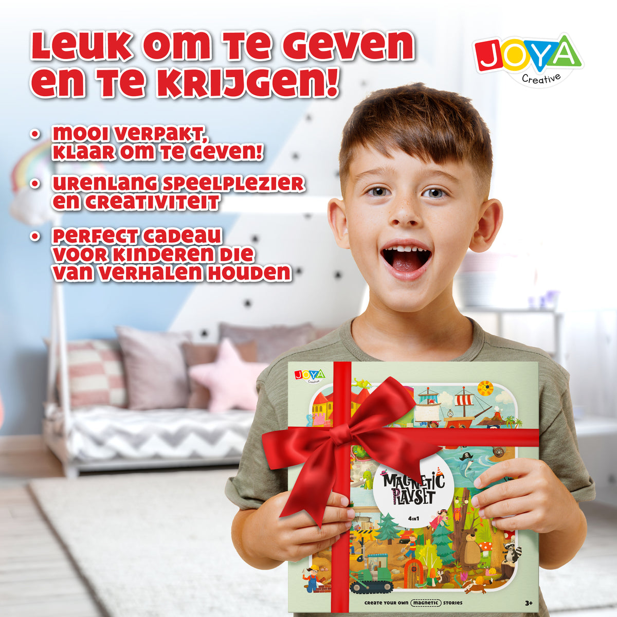 Joya Creative Magnetic Book Set 4-in-1 – Magnetic Game with 150 Magnets, Stories and Animals for Children