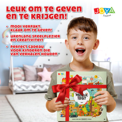 Joya Creative Magnetic Book Set 4-in-1 – Magnetic Game with 150 Magnets, Stories and Animals for Children