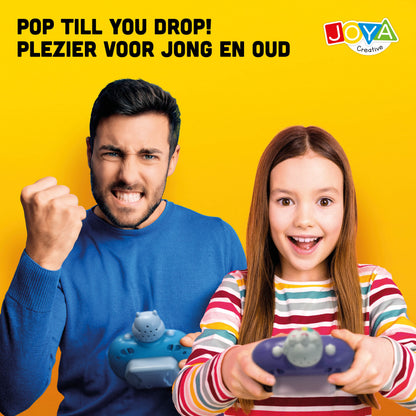 Joya Creative Pop It Game Controller Nijlpaard – 999 Levels Fidget Game met Licht, Geluid en Digitaal Display