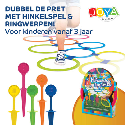 Joya Creative 2-in-1 Buitenspeelgoed – Ringwerpen & Hinkelspel voor Kinderen vanaf 3 Jaar