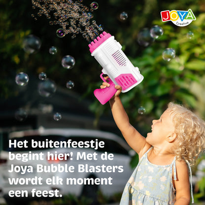 Joya Creative Bubble Wand with LED Lighting - Automatic Bubble Gun for Kids Including Bubble Solution