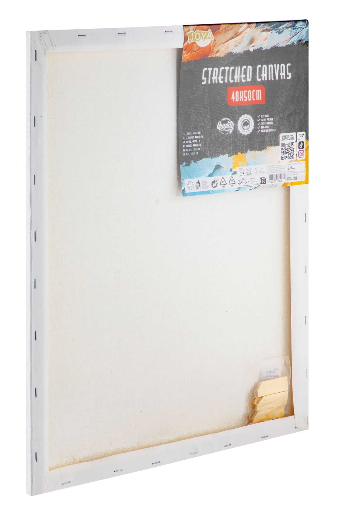 Joya Creative Lienzos para pintar 40x50 cm – Set de 12 lienzos de 100% algodón para pintura acrílica, pintura al óleo y técnicas de pintura