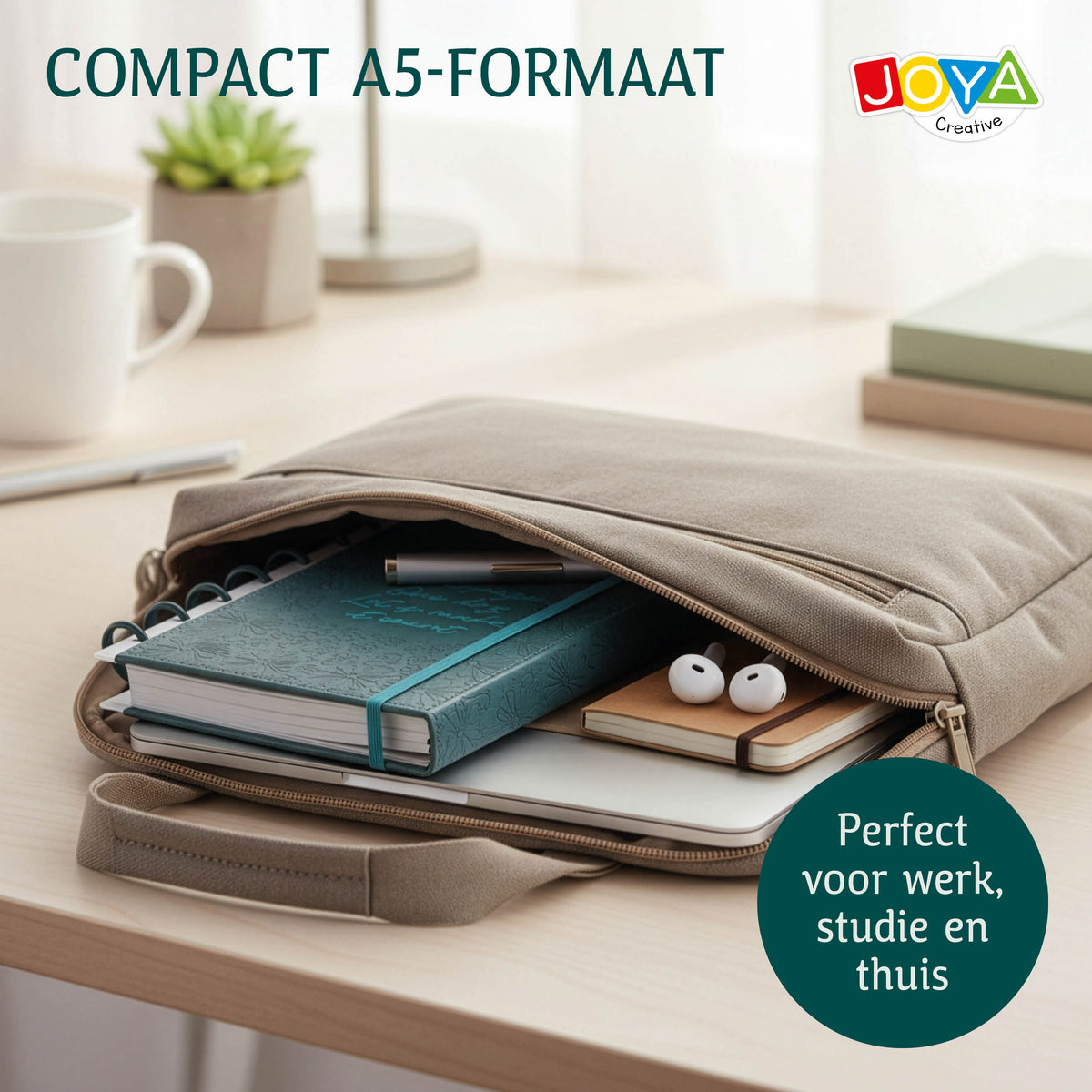 Joya Creative Luxe Planner A5 Ongedateerd – Hardcover Agenda, Ringband Journal, Organizer met Stickers en Liniaal