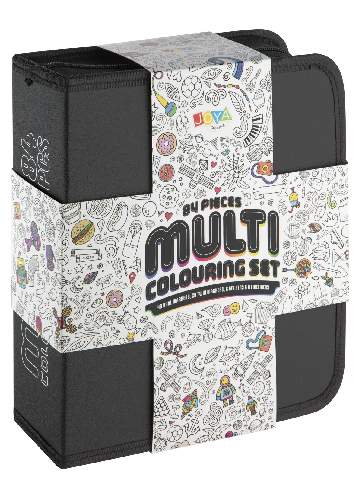 Joya Creative Set de rotuladores creativos de 84 piezas - Twinmarkers, rotuladores de pincel, fineliners y bolígrafos de gel en una lujosa cartera de almacenamiento