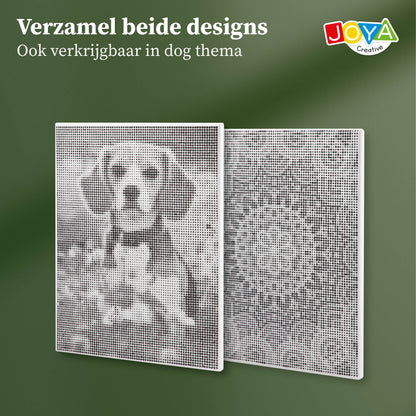 Joya Creative Mandala de pintura con puntos 40x30 cm – Cuadro de pintura con puntos para adultos, incluye 3 rotuladores finos y manual