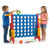 Joya Creative 3-in-1 Buitenspeelgoed – XXL 4 op een Rij, Basketbalspel & Ringwerpspel voor Binnen en Buiten