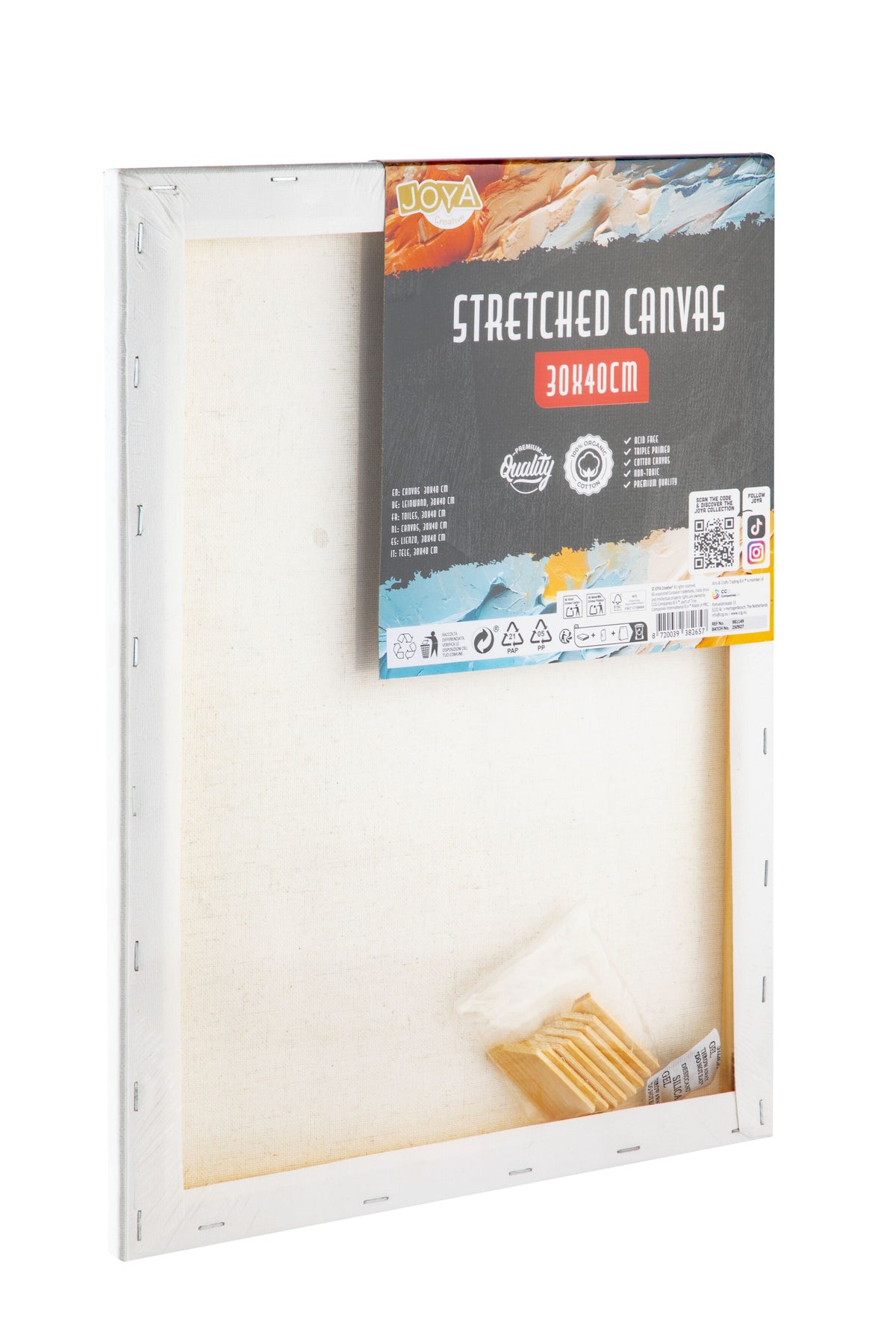 Joya Creative Lienzos para pintar 30x40 cm – Set de 12 lienzos de 100% algodón para pintura acrílica, pintura al óleo y técnicas de pintura