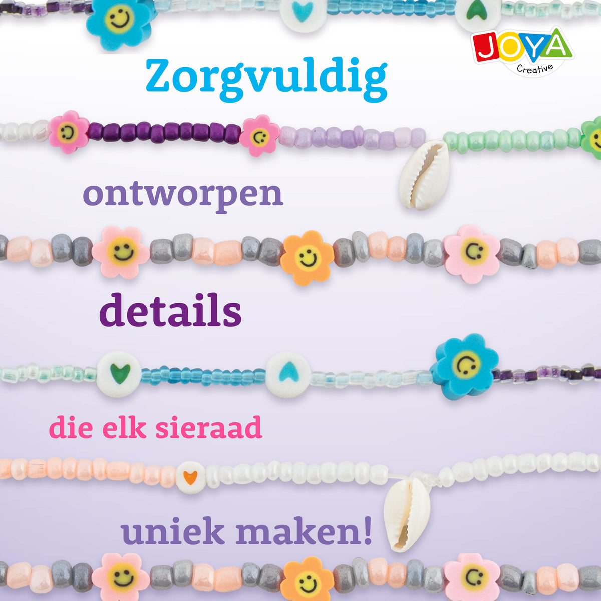 Joya Creative Beads Set for Jewelry Making – Starter Pack with 16 Types of Beads, Charms & Accessories