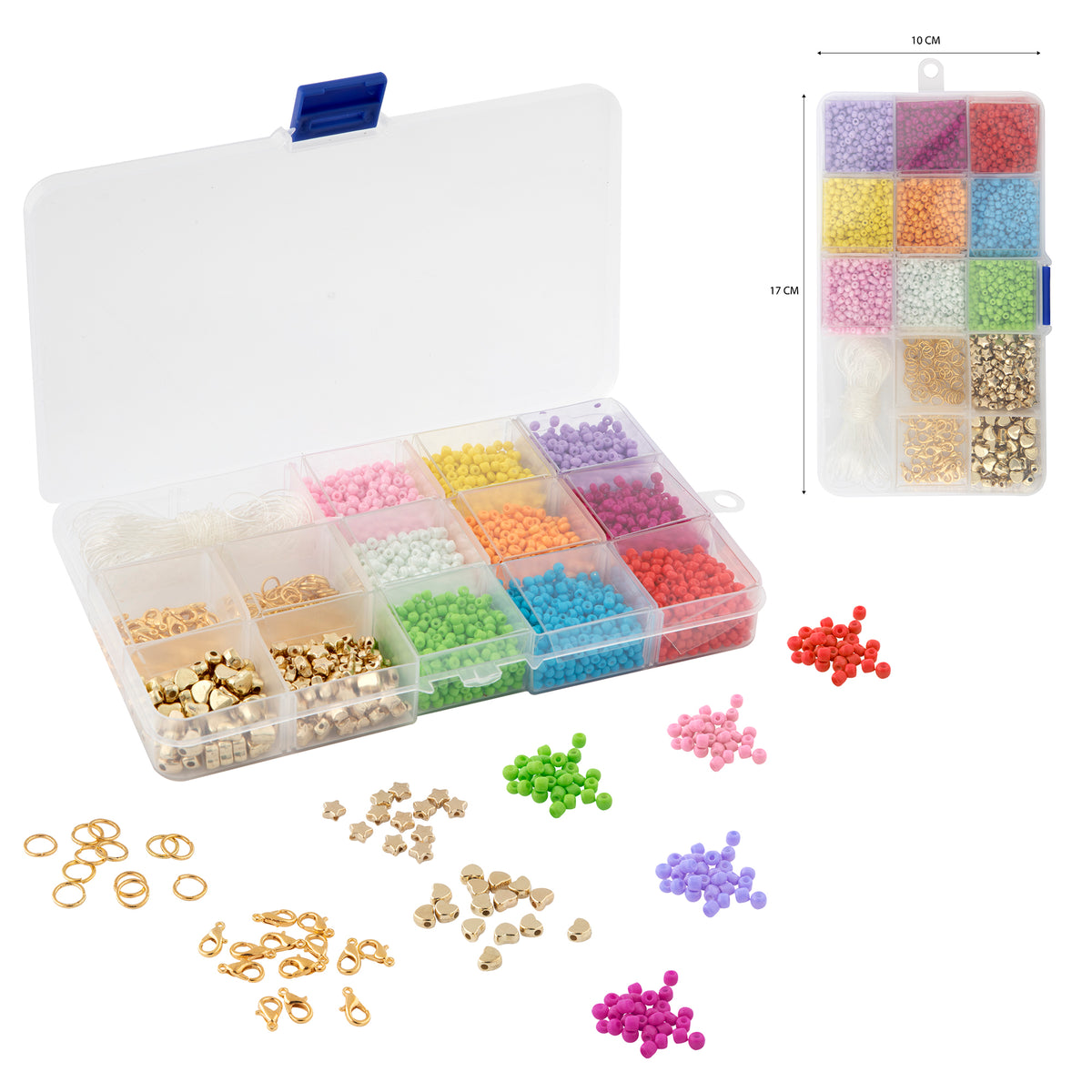 Joya Creative Glass Beads Set Deluxe 6000+ Pieces – Seed Beads for Jewelry Making, Bracelets, Necklaces & DIY Creations
