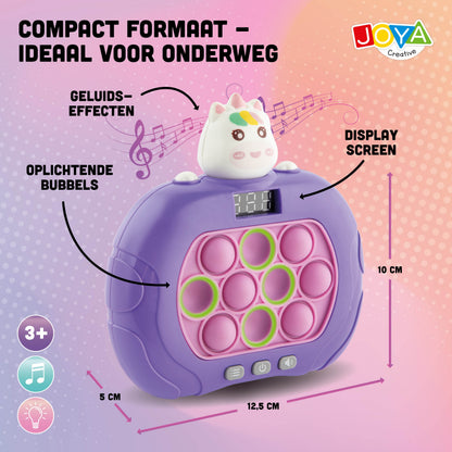 Joya Creative Pop It Game Controller Unicorn – 999 Levels Fidget Game met Licht, Geluid en Digitaal Display