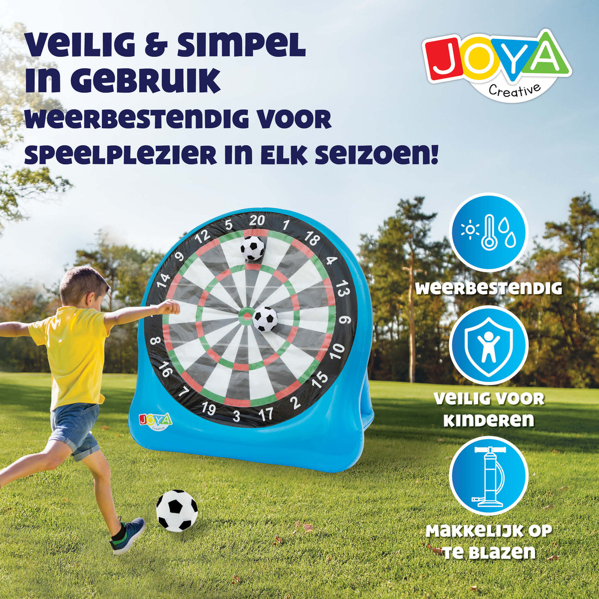 Joya Creative Diana de fútbol XXL – Juego de fútbol hinchable para interior y exterior con 3 balones