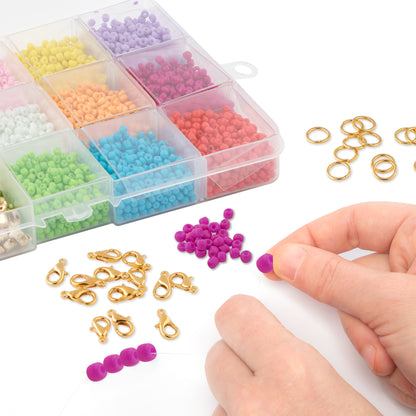 Joya Creative Glass Beads Set Deluxe 6000+ Pieces – Seed Beads for Jewelry Making, Bracelets, Necklaces & DIY Creations