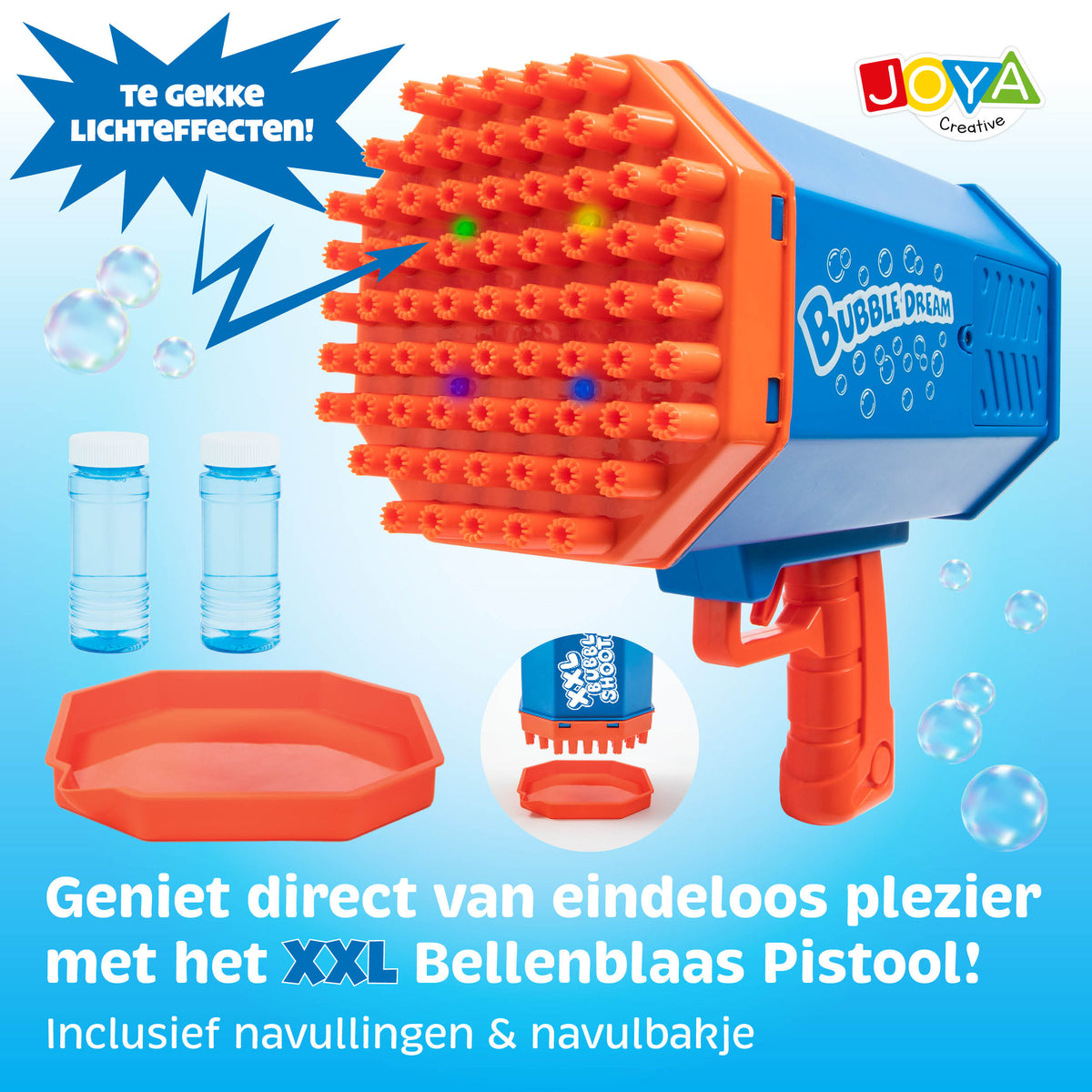 Joya Creative XXL Bellenblaas Pistool met LED Verlichting – Automatische Bubble Gun Inclusief 2 Navullingen