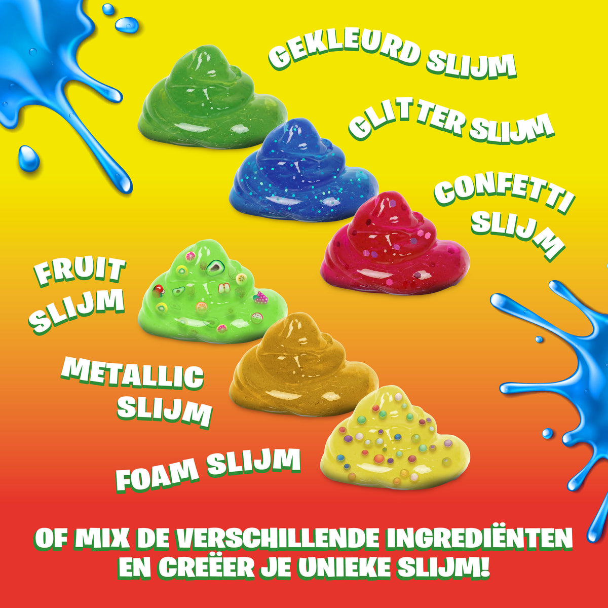 Joya Creative Set XXL para hacer slime – Crea tu propio slime con 6 tipos de slime metálico para niños