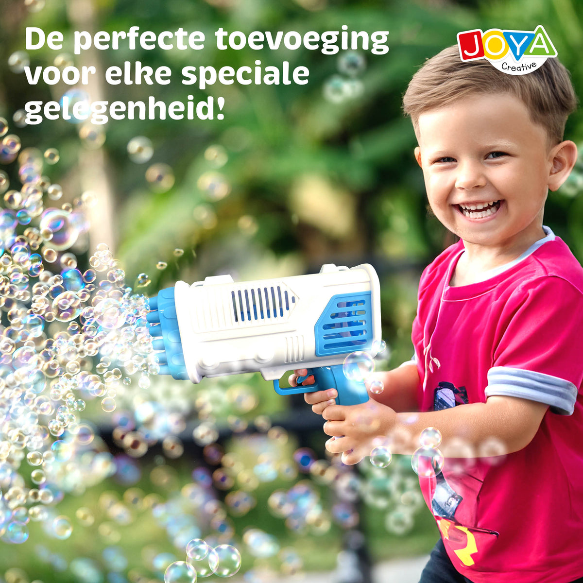 Joya Creative Bubble Gun with LED Lighting - Automatic Bubble Gun for Kids Including Bubble Solution