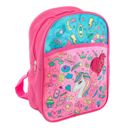 Joya Creative Mochila de unicornio para colorear – Kit de manualidades DIY con rotuladores textiles para niñas