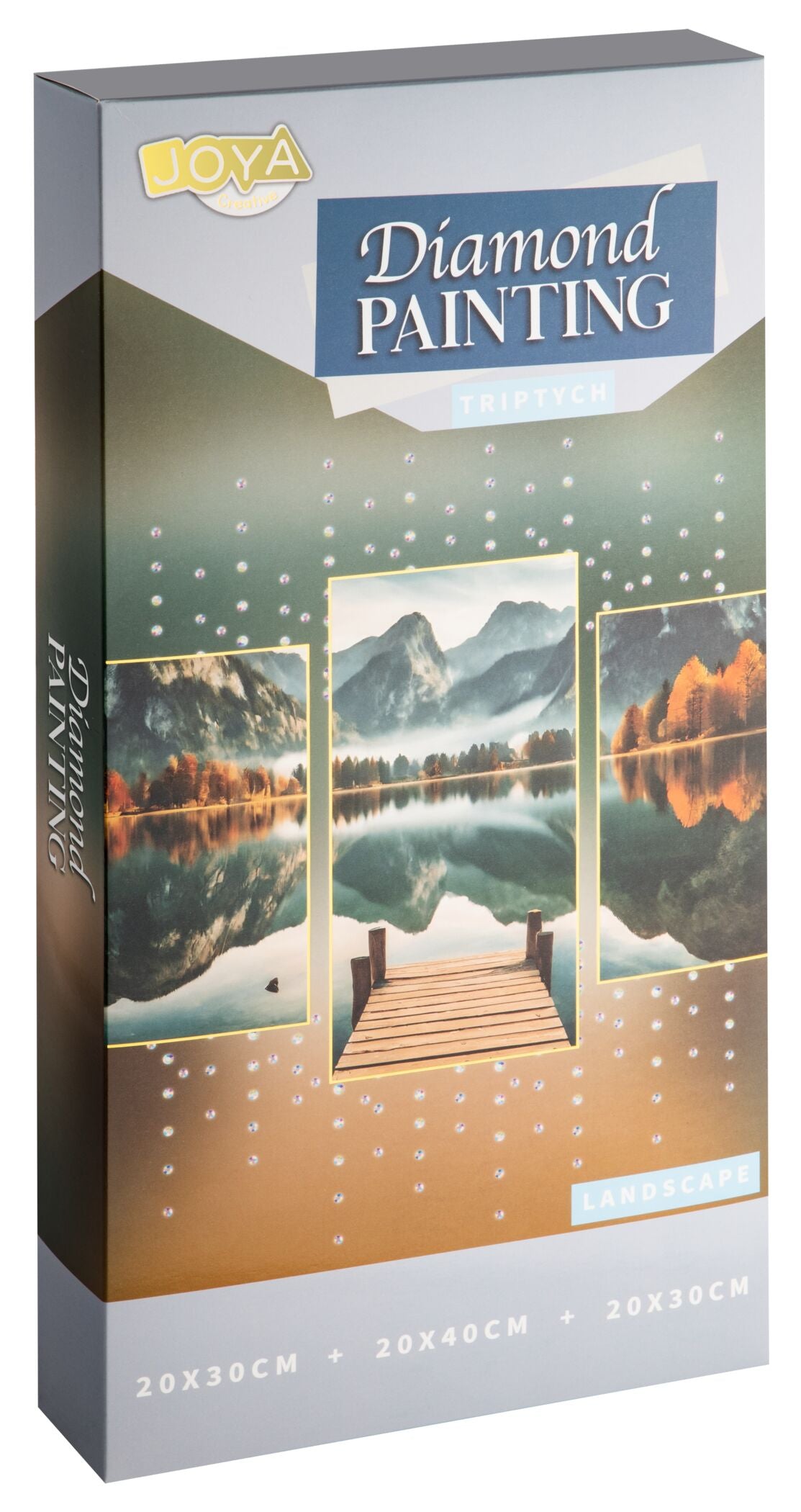 Joya Creative Diamond Painting Landschap Drieluik – DIY Diamond Painting Volwassenen met 3 Panelen en Ronde Steentjes