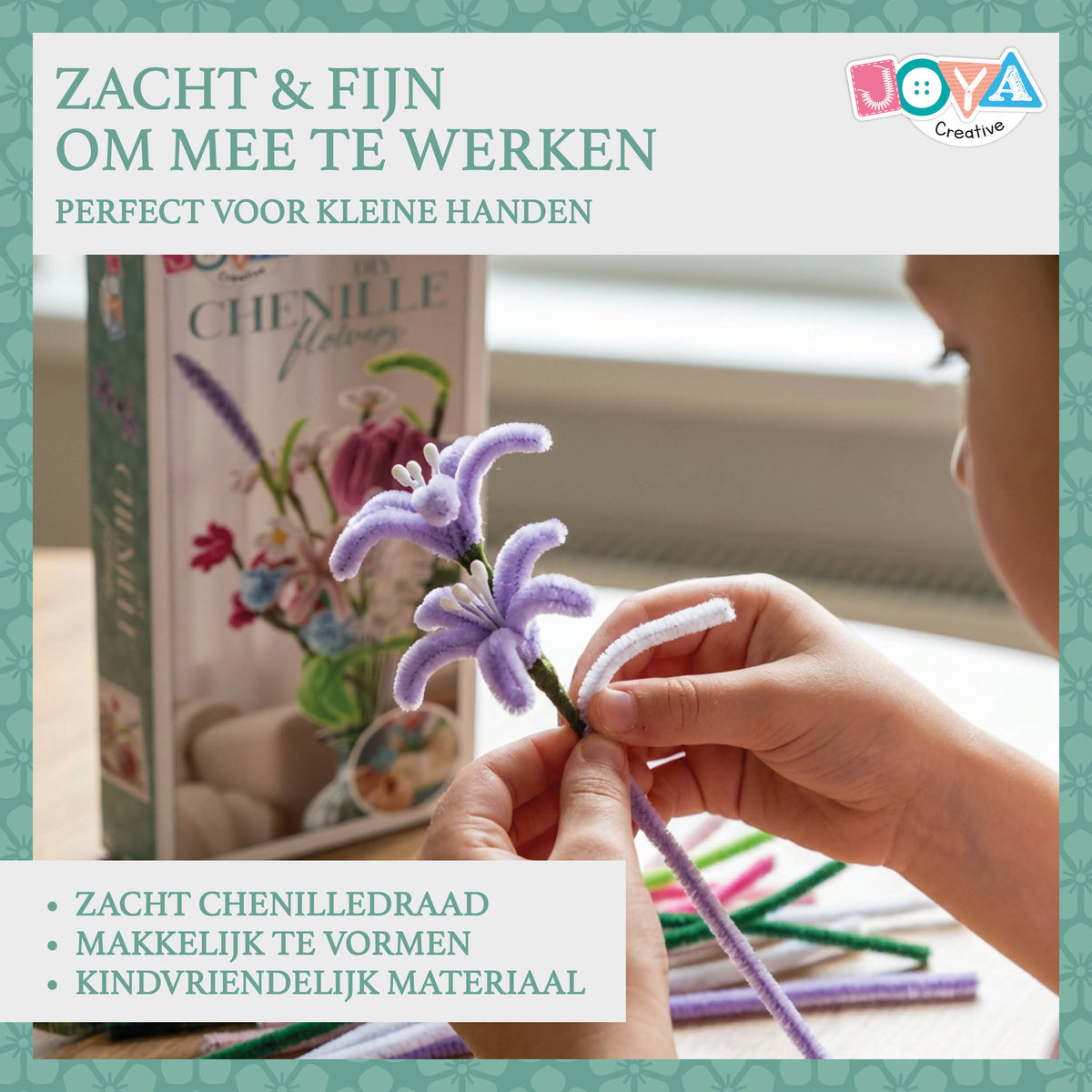 Joya Creative Set DIY de flores de chenilla – Kit de manualidades para hacer flores con limpiapipas y 6 colores de alambre de chenilla