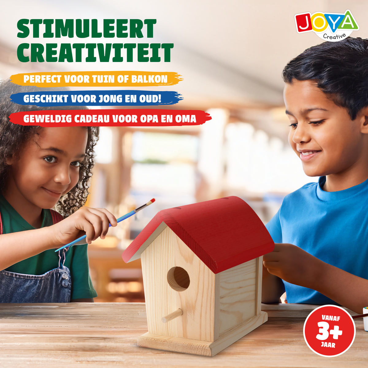 Joya Creative Kit para construir y pintar una casita para pájaros – Construye y pinta tu propia casita para pájaros para el jardín