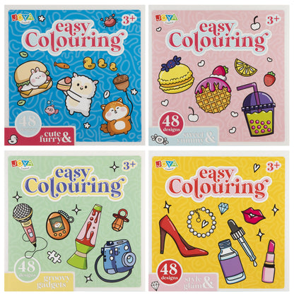 Joya Creative Cozy Coloring Set 4-Piece – Easy Coloring Books for Kids and Adults with 192 Coloring Pages